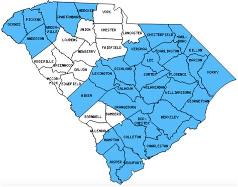 Counties Of South Carolina Map Darla Emeline
