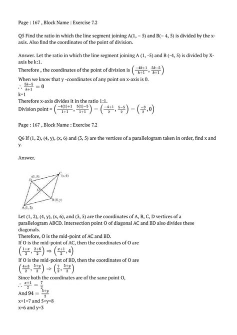 Ncert Solutions For Class 10 Maths Chapter 7 Coordinate Geometry Pdf