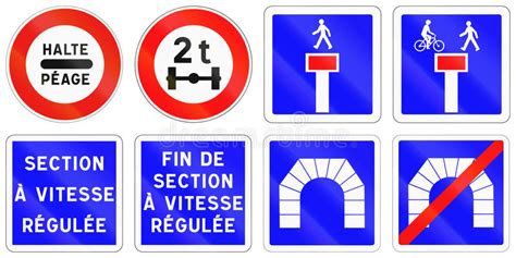 Set Of French Regulatory Road Signs Stock Illustration Illustration