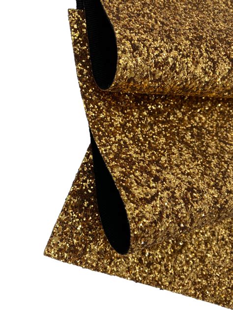 Glitter Fabric Faux Leather Sheet Gold