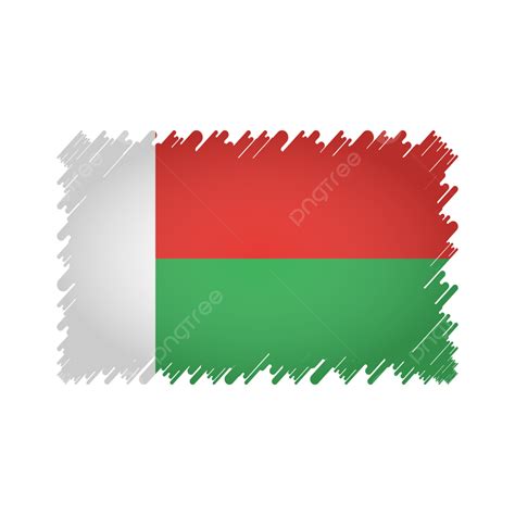 Madagascar Flag Vector With Watercolor Brush Style Madagascar Flag