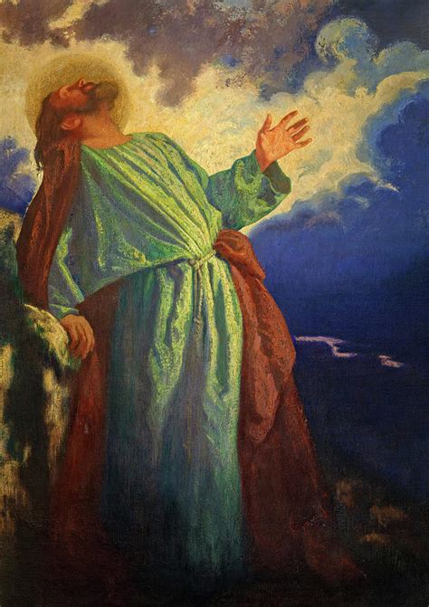Christ On The Mount Of Olives Painting By Karl Krattner Fine Art America