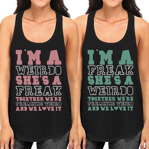 Funny Freak And Weirdo Best Friend Tank Tops Matching Bff Etsy