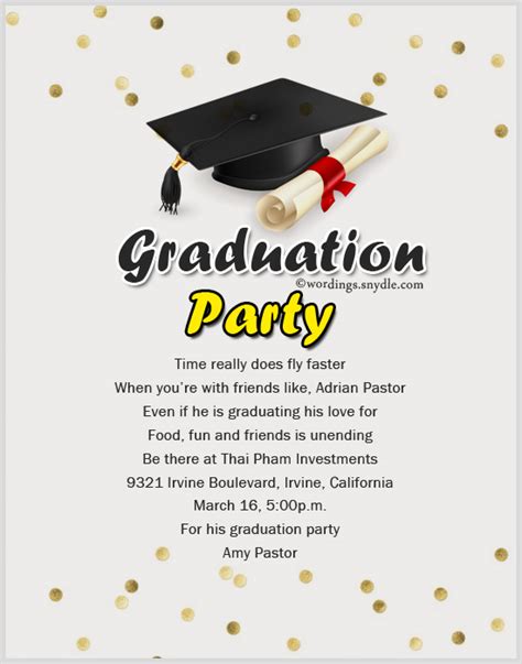 Graduation Party Invitation Wording Wordings And Messages