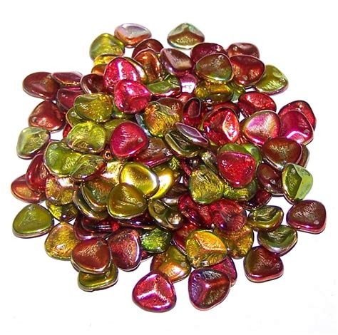 Grams Of Czech Glass X Mm Rose Petal Beads Crystal Ma