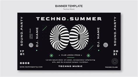 Premium Psd Techno Music Banner Web Template