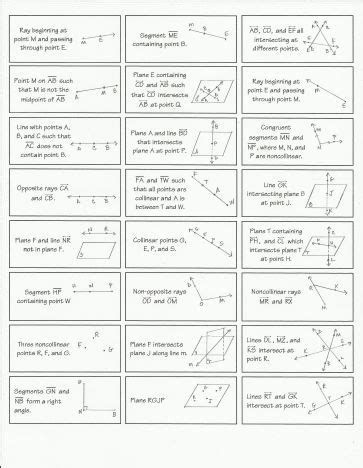 Geometry Vocab Review Worksheet Answers