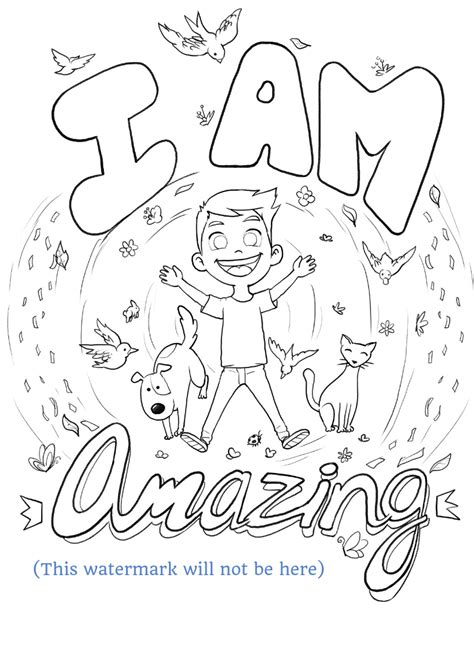 I Am Amazing Colouring Page Printable Preschool Worksheets Me