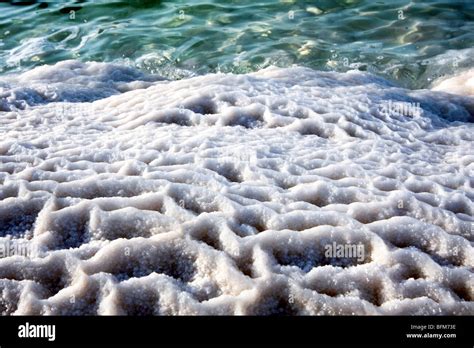 Israel Dead Sea Salt Formation Caused By The Evaporation Of The Water