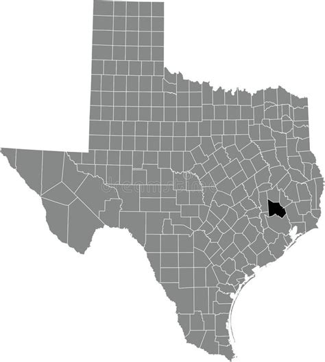 Location Map Of The Montgomery County Of Texas Usa Stock Vector
