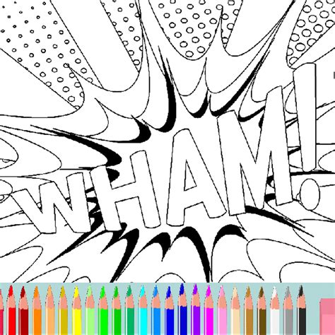 Comic Coloring Book Inspired By Comics I Love Onomatopoeia Enter The