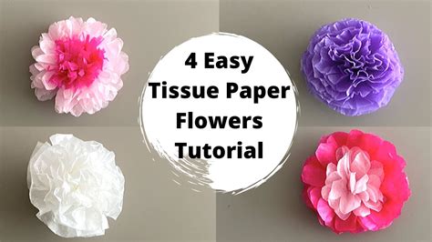 Tissue Flower Tutorial Easy To Make Tissue Paper Flowers Diy Tissue