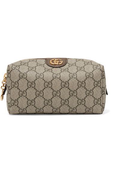 Gucci Ophidia Medium Textured Leather Trimmed Printed Coated Canvas