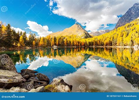 Val Di Campo Poschiavo Ch Lake Saoseo Stock Image Image Of