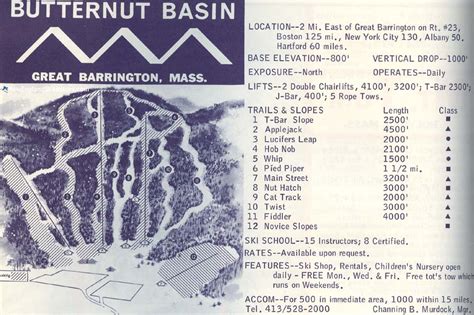 1968 69 Butternut Trail Map New England Ski Map Database