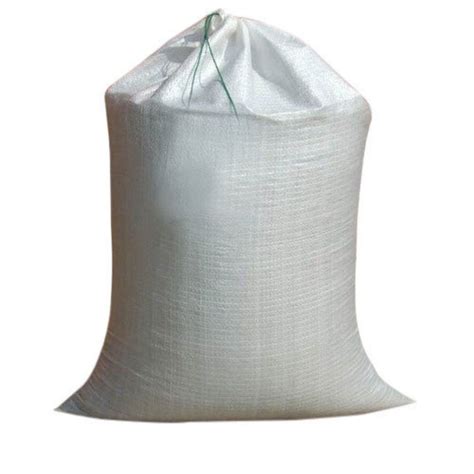 White Rectangular 28 Kg Polypropylene Woven Sacks Bag For Packaging