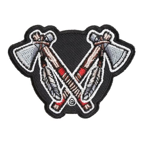 Indian Warrior Dual Tomahawk Patch Native American Patches Ebay