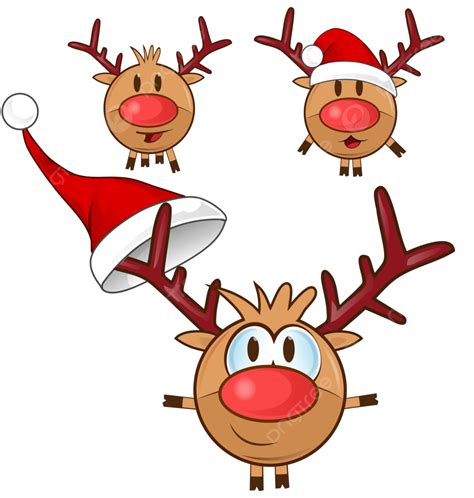 Reindeer Cartoon Set Nose Clip Art Funny Vector Nose Clip Art Funny