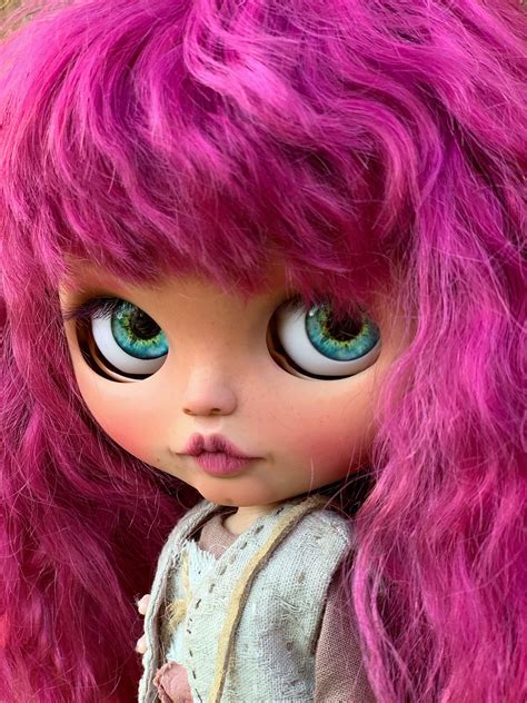 Custom Blythe Doll With Purple Hair Blythe Doll In Boho Etsy