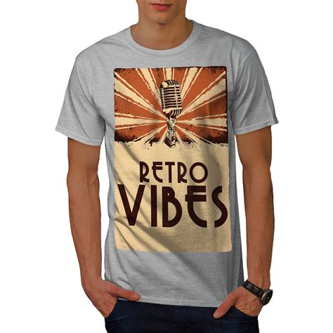 Wellcoda Rétro Vibes Vieux T Shirt Homme Microphone Design Graphique