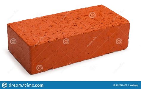 A Single Red Brick Isolated On White Background Stock Photo Image Of