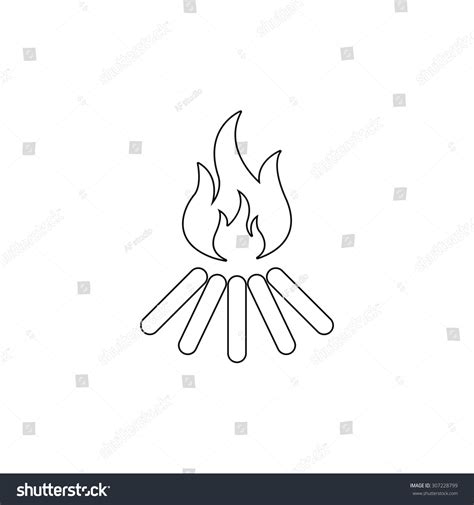 Bonfire Outline Black Simple Symbol Ilustrações Stock 307228799