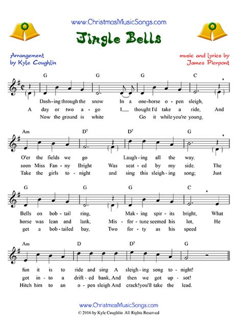 Jingle Bells Free Sheet Music