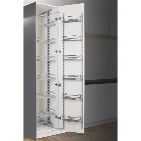 Pull out pantry shelves make use of every inch of space in your cabinets and drawers so you'll be able to store all your necessary things right where you need them. Kaboodle 450mm Chrome 6 Tier Pantry Pullout Baskets ...