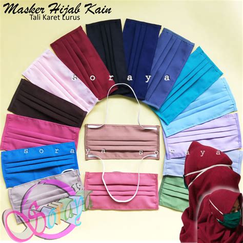 Masker Kain Hijab Polos Tali Karet Lurus Masker Mulut Warna Random Lazada Indonesia