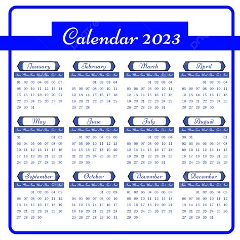 Calendario Azul 2023 Para Imprimir Gratis Png Dibujos Calendario 2023