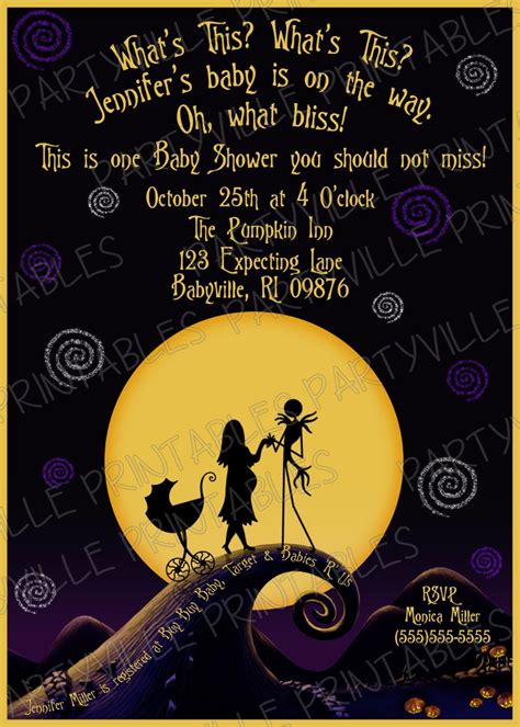 Vintage baby shower invitation by metricmod. nightmare before christmas chalk wall - Google Search ...