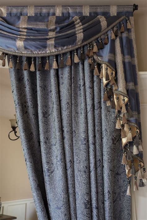 A coordinating window valance is a great way to add a designer touch to your baby's nursery. Gray Blue Paisley 100" | Valance curtains, Drapes curtains ...