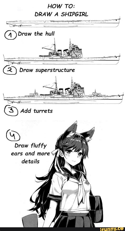 How To Draw A Shipgirl A 4 Draw The Hull 2 Draw Superstructure
