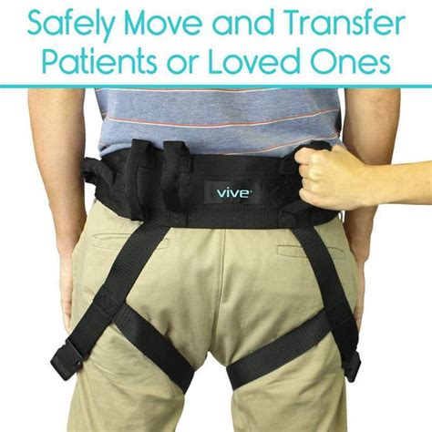 Vive Health Padded Patient Transfer Gait Belt With Leg Straps Senior