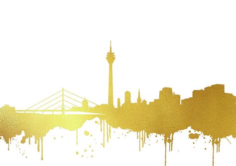 Dusseldorf Skyline Gold Ii Digital Art By Erzebet S