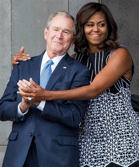 As the younger bush greeted the current and former presidents and first ladies in washington's national cathedral, he took a few moments to share a playful moment with obama, taking a piece of candy out of his pocket and giving. Michelle Obama George W Bush Friends, People Interview
