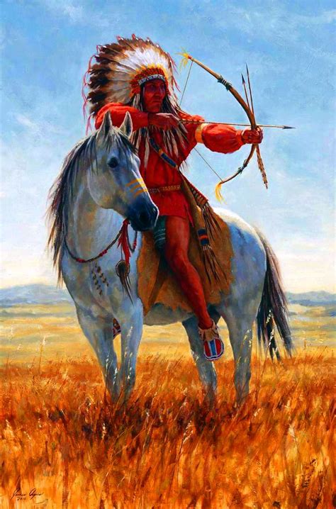 Native American Indian Mounted Archer Native American Horses Native