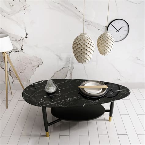 If your place is remote, then need to pay 38usd. Two Layer Design Coffee Table โต๊ะกลางท็อปหินอ่อนรูปไข่