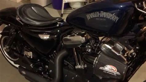 Harley davidson 1200 sportster nighster no mufflers. 2014 harley 48 with 3.1 gal tank - YouTube