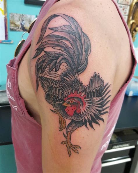 These birds are very territorial and will protect their hens and territory with their life. Rooster tattoo, Tattoos, Hen tattoo
