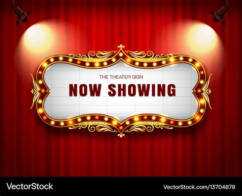 Theater Sign On Curtain Royalty Free Vector Image