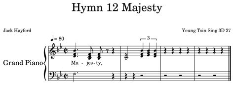 Hymn 12 Majesty Sheet Music For Piano