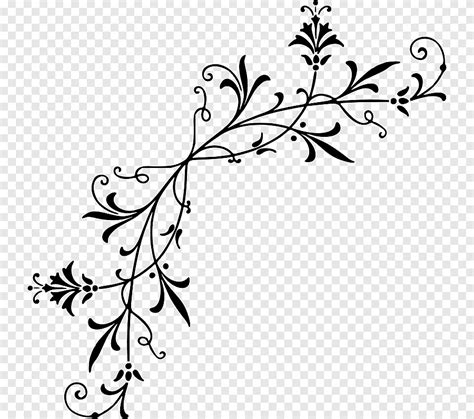Dibujo De Diseño Floral Filigrana Blanco Hoja Png Pngegg