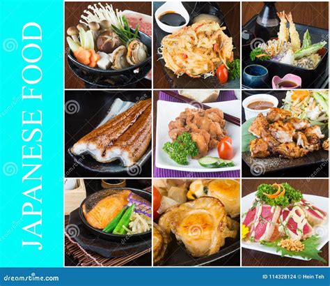 Japanese Food Collage On The Background Stock Photo Image Of Food