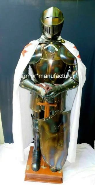 Medieval Knight Suit Of Templar Armor W Sword Combat Full Body Armour Stand Eur 67171