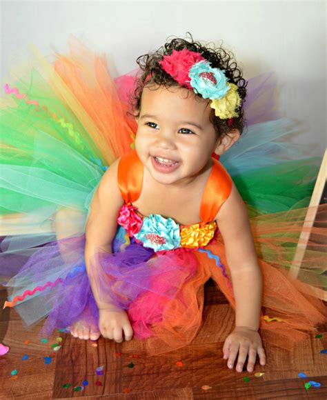 Rainbow Birthday Tutu Dress Birthday Tutu Dress 1st Birthday Etsy