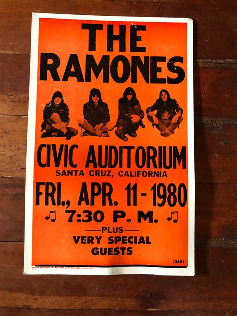 The Ramones 1980 Civic Auditorium Rare Vintage Music Display Concert