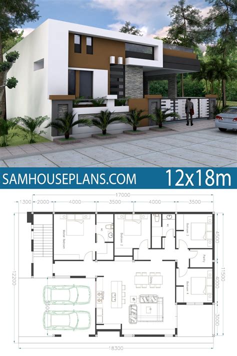 Home Design 40x60f With 4 Bedrooms Sam House Plans Single Floor