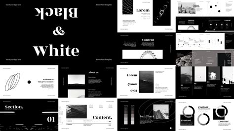 Modern Black And White Powerpoint Template Free