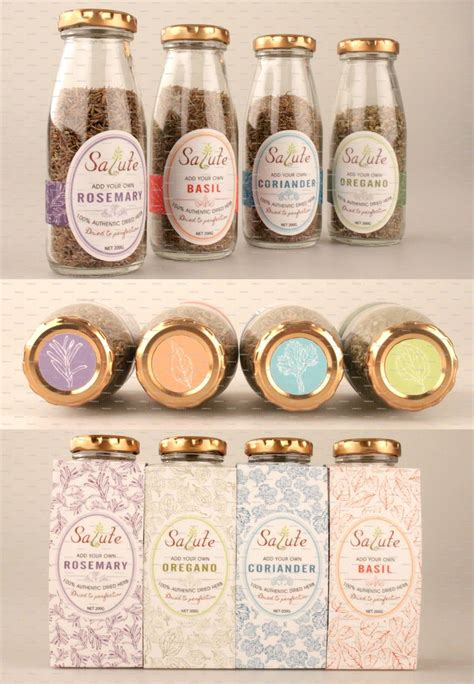 Dried Herbs Packaging Design Inspired By Illustration On Packaging